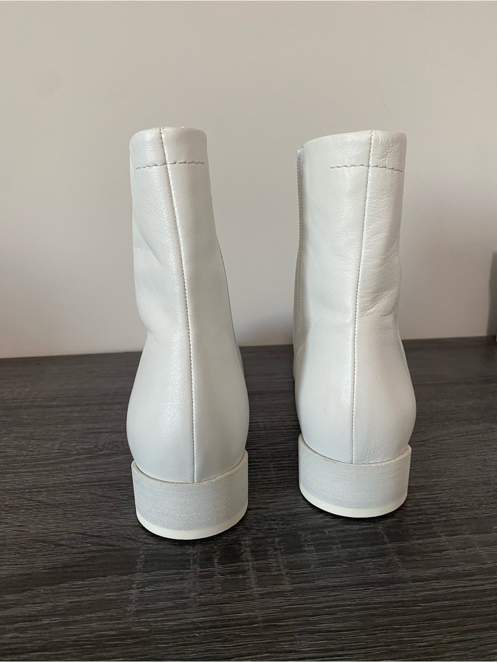 Maison Martin Margiela White Leather Ankle Booties - Picture 5 of 8